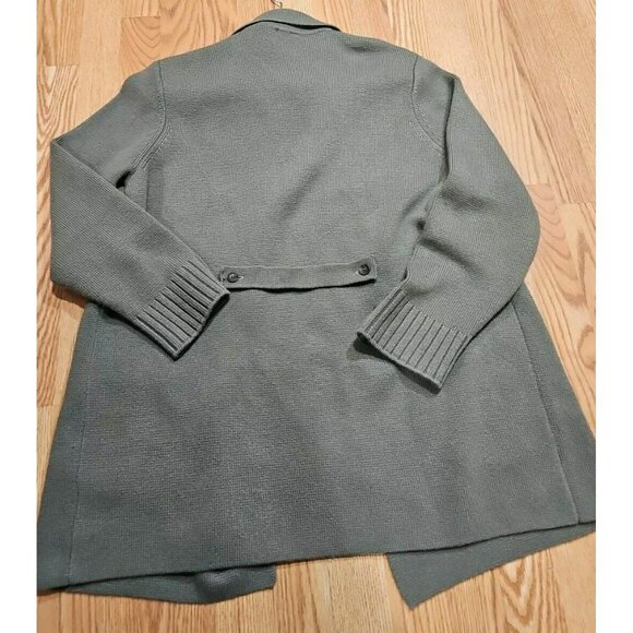 Talbots Wool Knit Cardigan Sweater Women XL Green Gray Warm Preppy Old Money - Picture 7 of 7